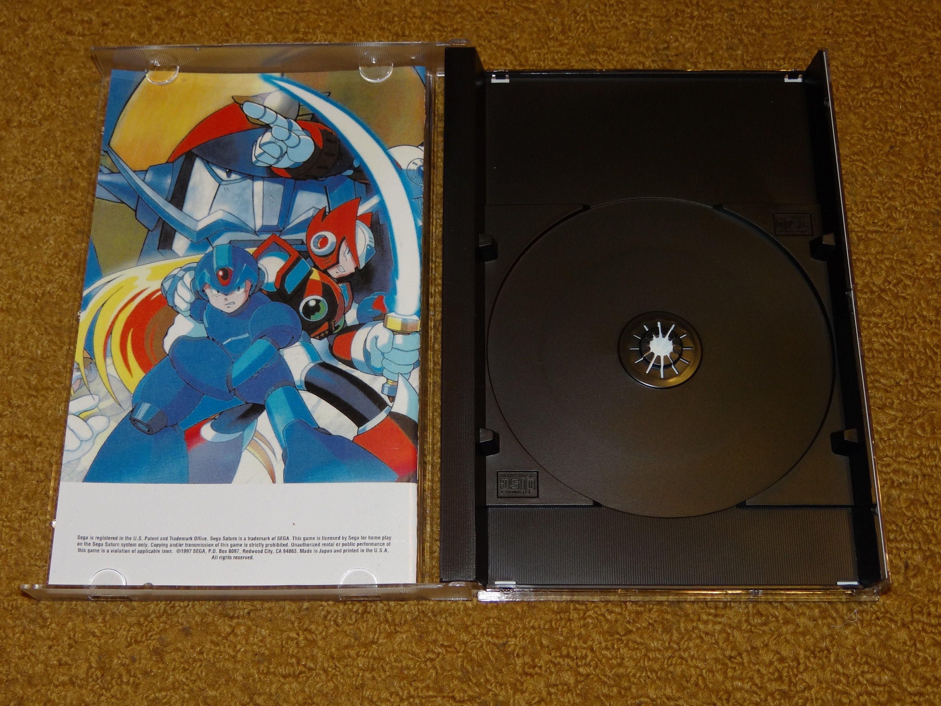 Custom Printed Mega Man X4 Sega Saturn Reprinted Manual, & Case