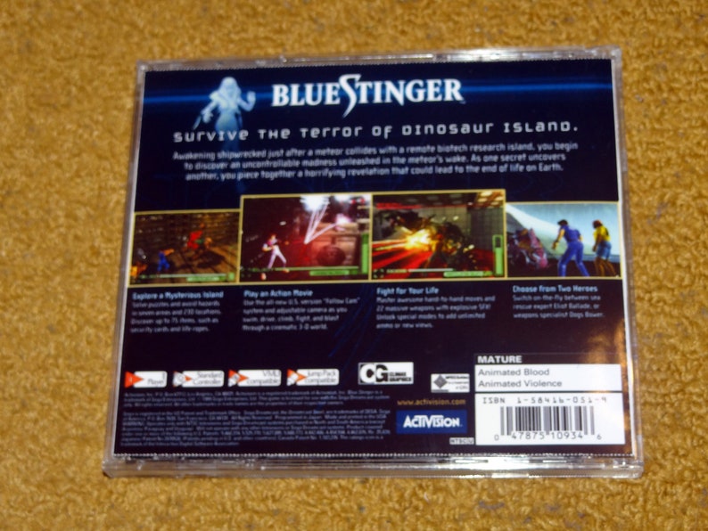Custom printed Blue Stinger Sega Dreamcast manual, case & case insert see variations image 3