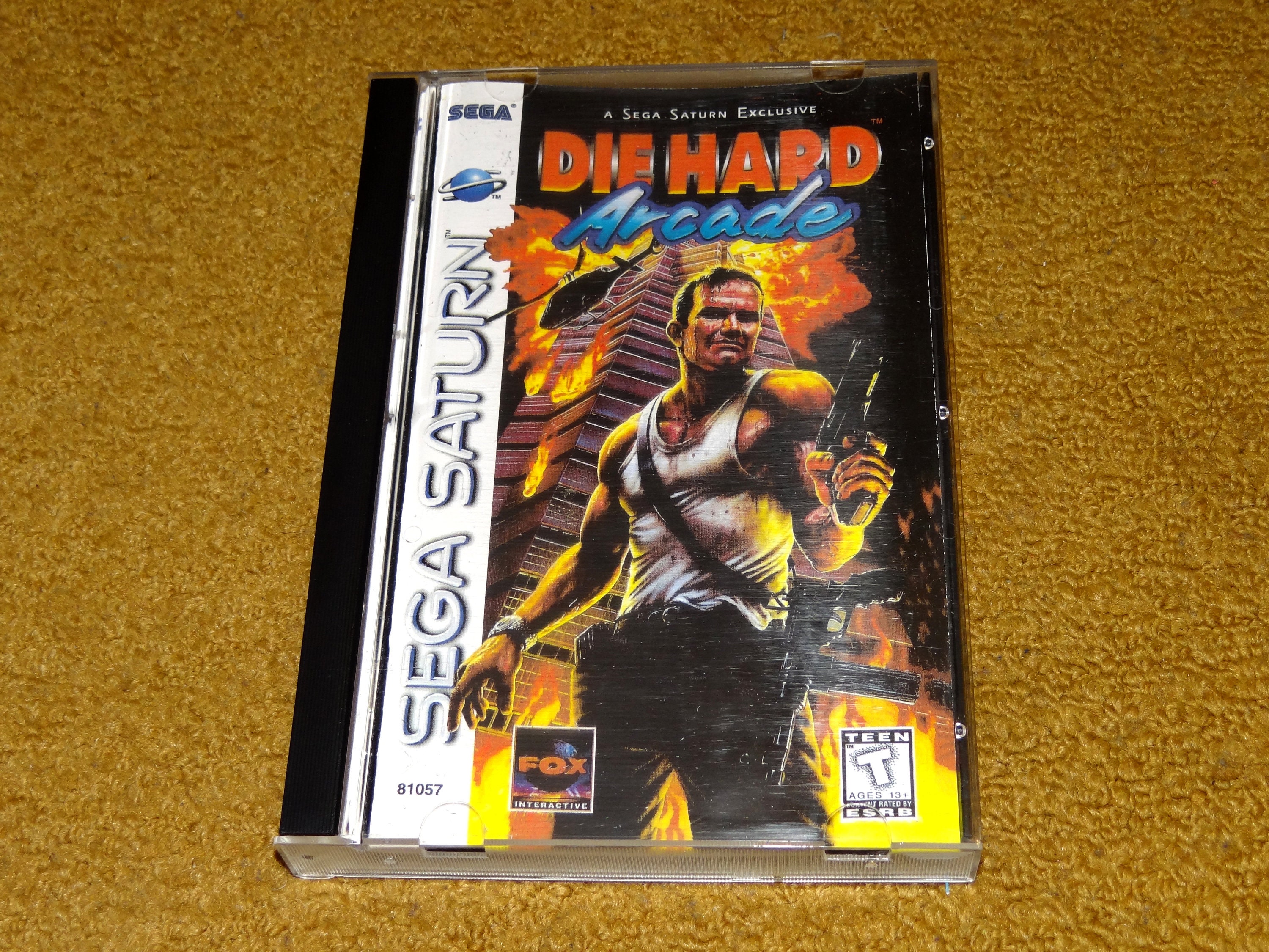 Custom Printed Die Hard Arcade Sega Saturn Manual, & Case Insert