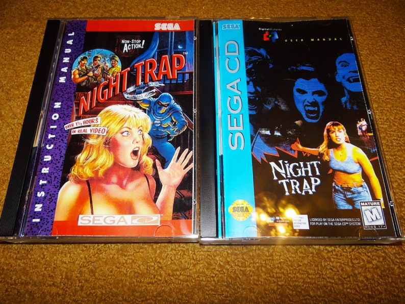 Custom printed Sega CD Night Trap manual, & case insert see variations below multiple case art options image 1