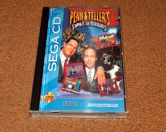 Custom printed Penn and Teller&#39;s Smoke and Mirrors Sega CD manual, & case insert (see variations)