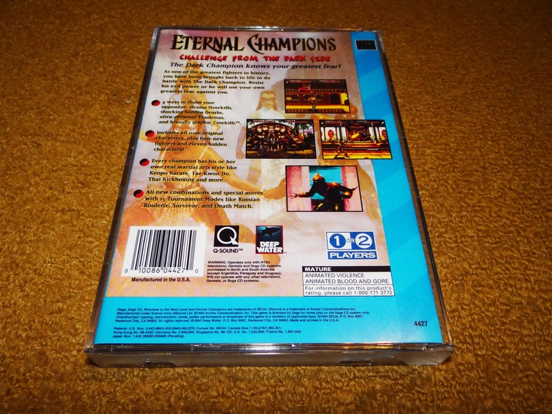 Custom printed Eternal Champions Challenge From the Dark Side Sega CD manual, & case insert see variations image 3