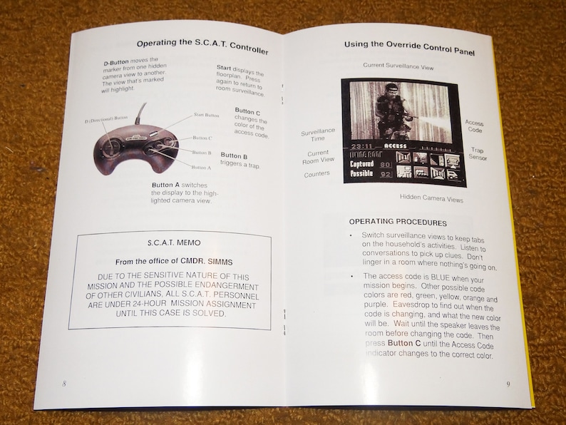 Custom printed Sega CD Night Trap manual, & case insert see variations below multiple case art options image 3