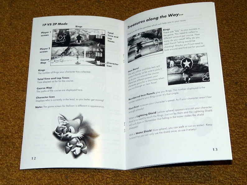 Sonic R Manual Custom Printed Sega Saturn Sonic R Manual, and Case Insert (select 'man ...