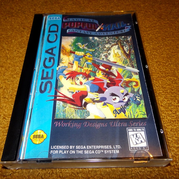 Custom printed Popful Mail Sega CD manual, and case insert (see variations)