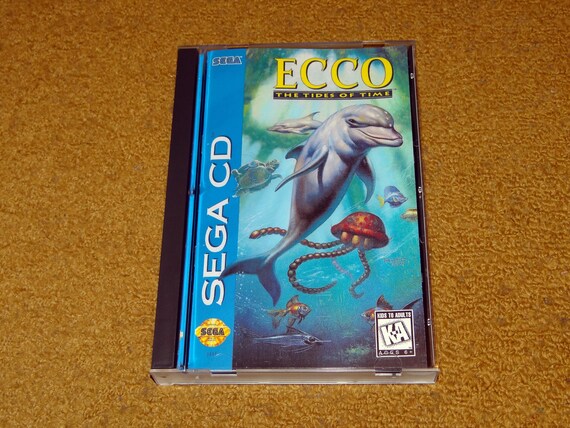 Custom Printed Sega CD Ecco - the Tides of Time Manual, & Case