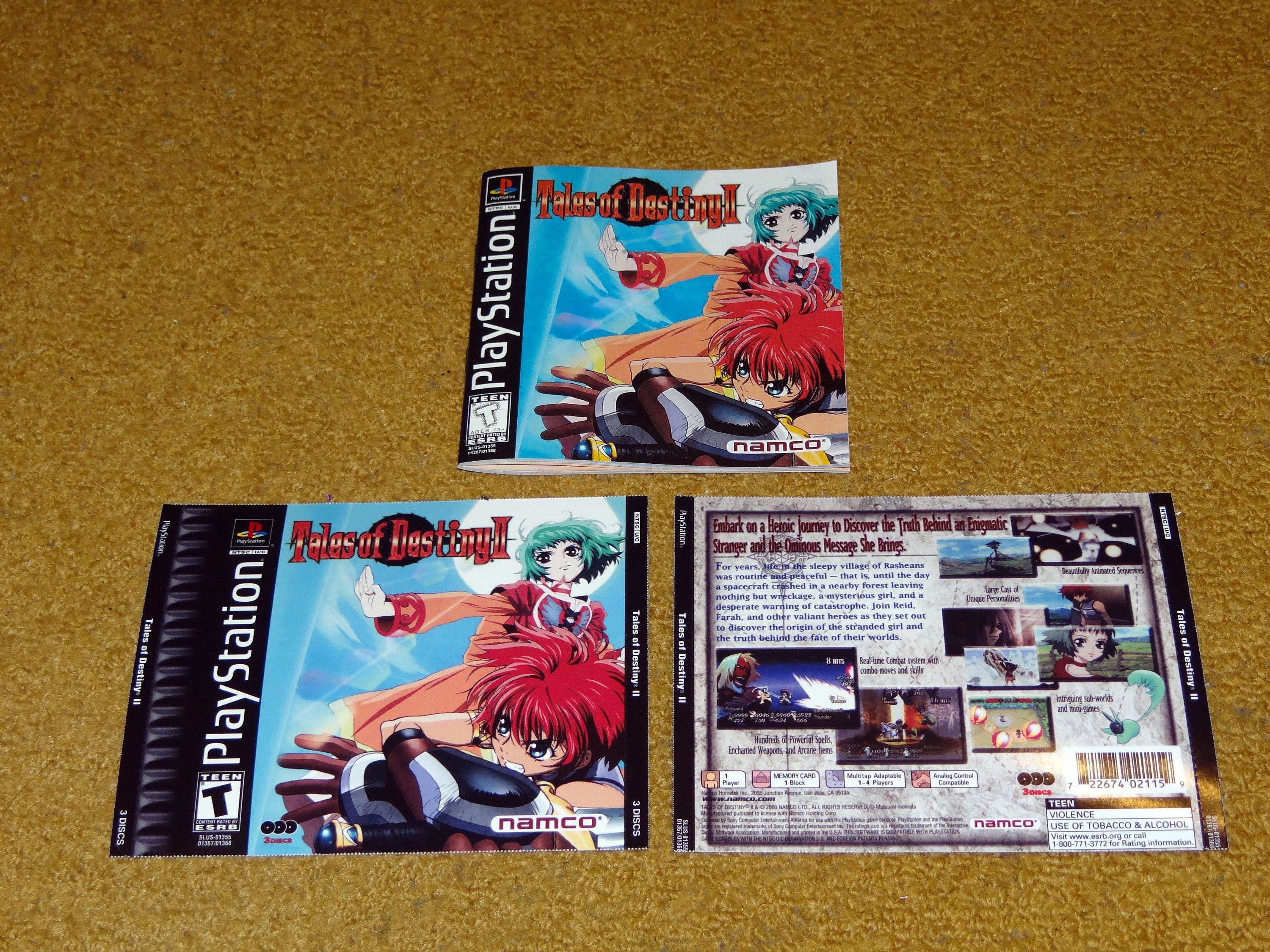 Custom Printed Tales of Destiny II Play Station 1 Manual, Case