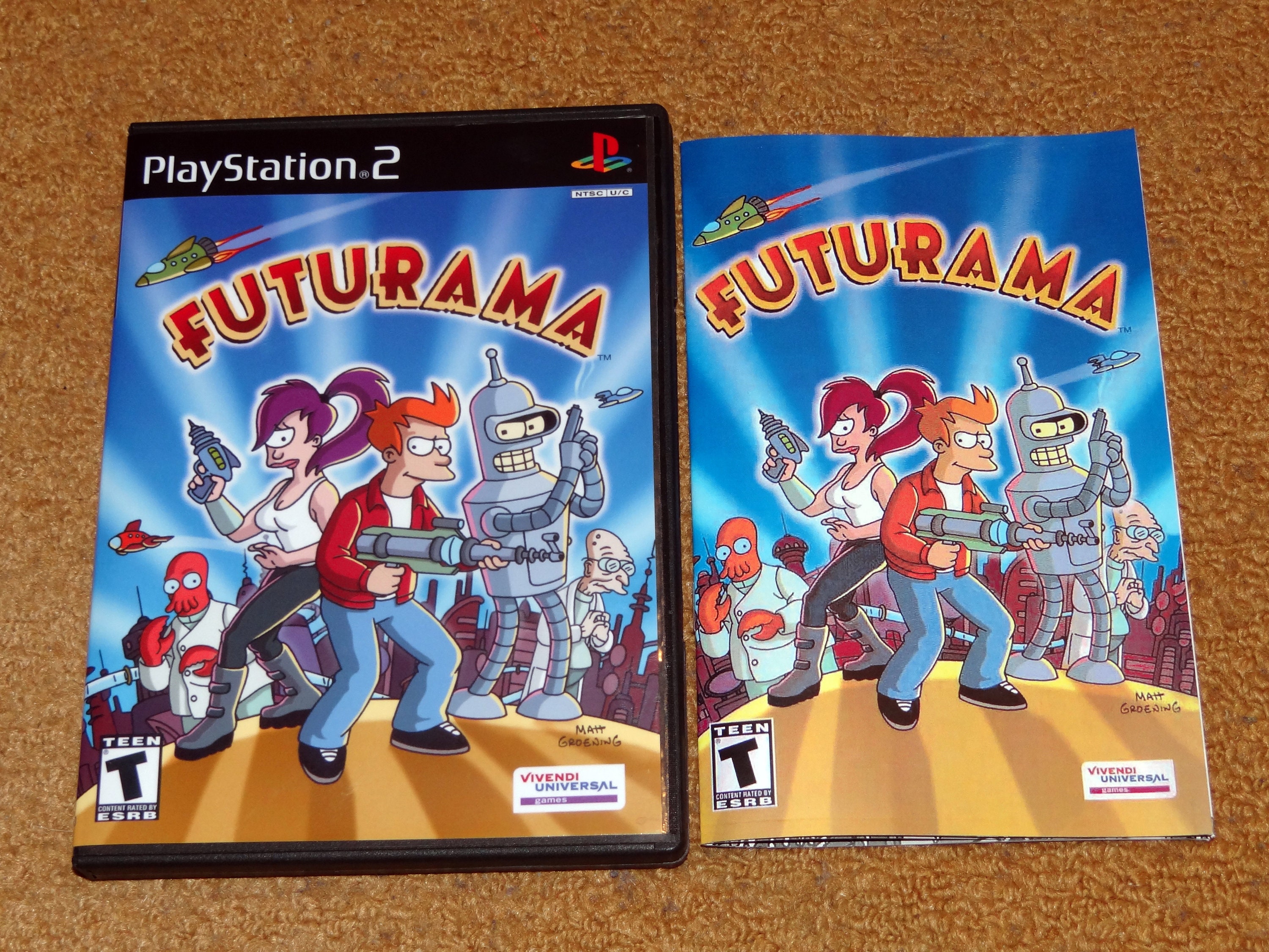 Custom Printed Futurama Playstation 2 Manual, Case Insert Custom Printed Futurama Playstation 2 Manual, Case Insert