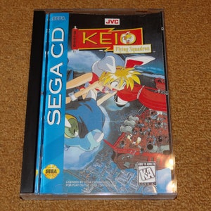Custom printed Keio Flying Squadron Sega CD manual, and case insert Select 'man, ins & case' for Cases image 1