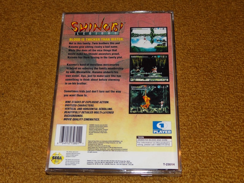 Custom printed Shinobi Legions Sega Saturn manual, & case insert see variations below image 5