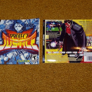 Custom printed Sega Dreamcast Project Justice manual and jewel case insert  - see variations