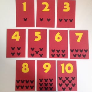 Preschool Kindergarten Classroom Disney Mickey Minnie Mouse 1-10 Counting Chart