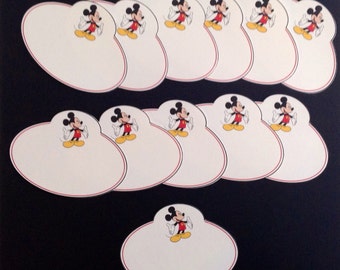 Group of 12 Walt Disney World Mickey Mouse Themed Name Locker Cubbie Desk Tags Plates
