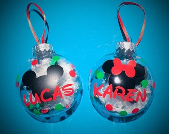Mickey or Minnie Personalized Christmas Ornaments Gifts for the Classroom