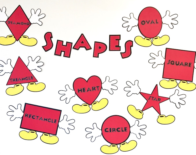Mickey Mouse Shapes Preschool Kindergarten Classroom School Decoration ...