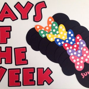 Preschool Kindergarten Classroom Mickey Minnie Mouse Days of the Week Chart