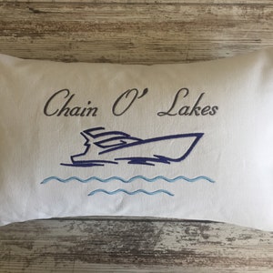 Personalize Nautical Pillow Nautical Embroidery Design Nautical Pillow Covers Boat Gift Nautical Life Lake house Pillow image 2