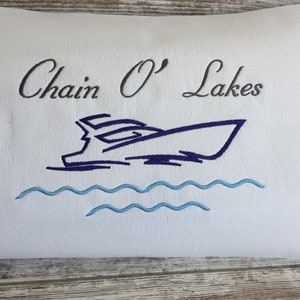 Personalize Nautical Pillow Nautical Embroidery Design Nautical Pillow Covers Boat Gift Nautical Life Lake house Pillow image 4