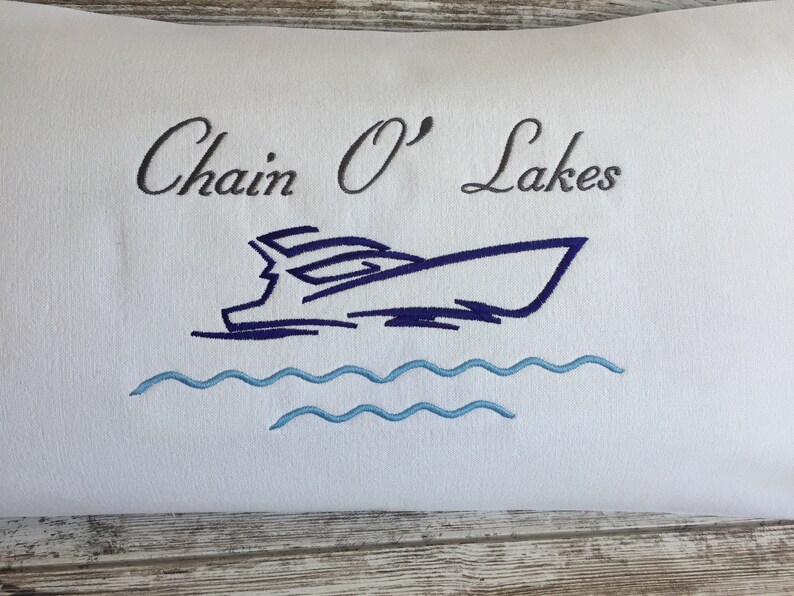 Personalize Nautical Pillow Nautical Embroidery Design Nautical Pillow Covers Boat Gift Nautical Life Lake house Pillow image 4