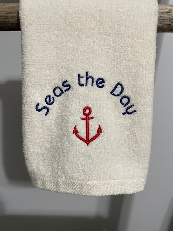 Personalize Boat Towels Boat Gifts for Men A Unique Nautical Embroidery Gift  Fingertip Towels for the Boat Nautical Home Decor 