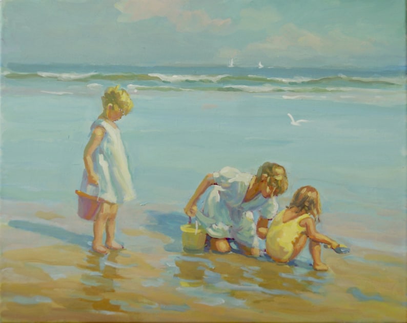 billimbi A SUMMER PLACE 11 canvas giclee, sea and sand, girls room, beach best  decor, canvas giclee