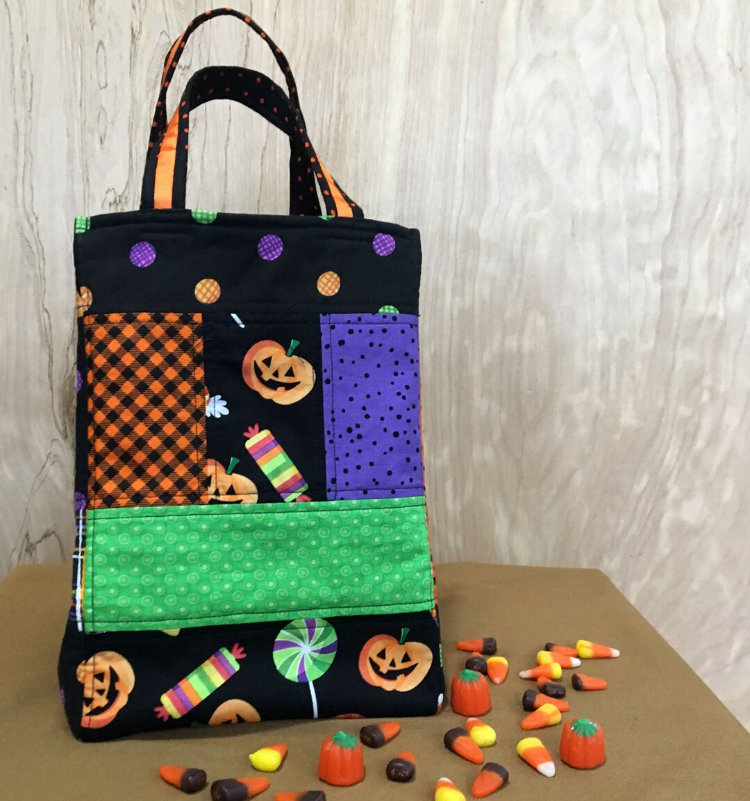Patchwork Trick or Treat Bag Cute Quilted Halloween Tote - Etsy