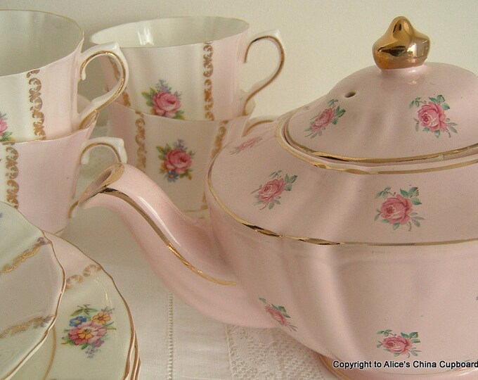 RESERVED FOR SL Beautiful Vintage Pink Sadler Teapot Lovely Etsy
