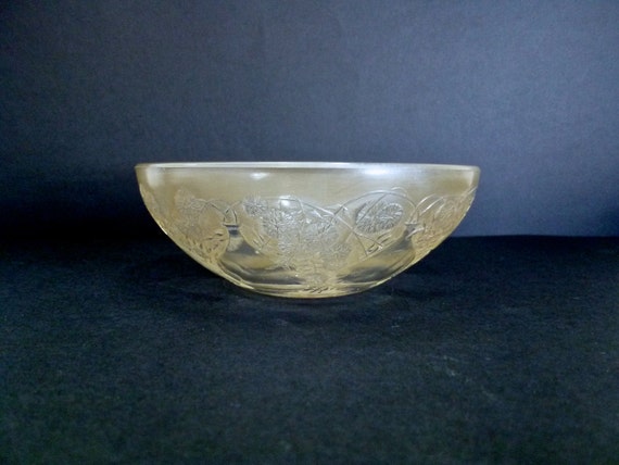 Antique Lalique Art Glass Bowl Floral And Vase Pattern Art Etsy