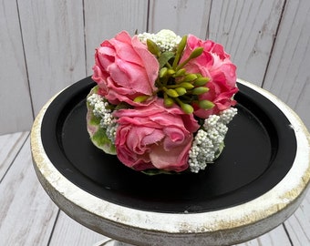 Pink Flower Ring Corsage, Floral Ring Corsage, Faux Corsage Ring, Prom Flowers
