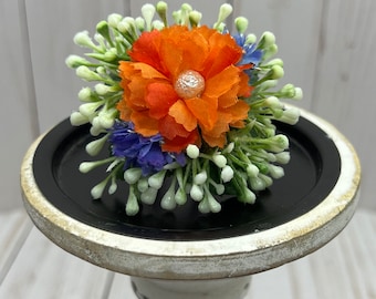 Orange and White Flower Ring Corsage, Floral Ring Corsage, Faux Corsage Ring, Prom Flowers