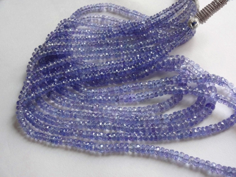 Natural Tanzanite Tanzanite Baby Blue Color Size 3.5-4.5mm GW162 16 Strand Tanzanite Transparent Tanzanite Faceted Rondelle Beads