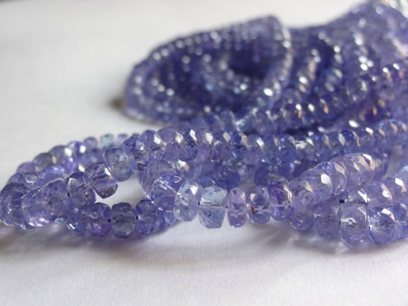 Natural Tanzanite Tanzanite Baby Blue Color Size 3.5-4.5mm GW162 16 Strand Tanzanite Transparent Tanzanite Faceted Rondelle Beads
