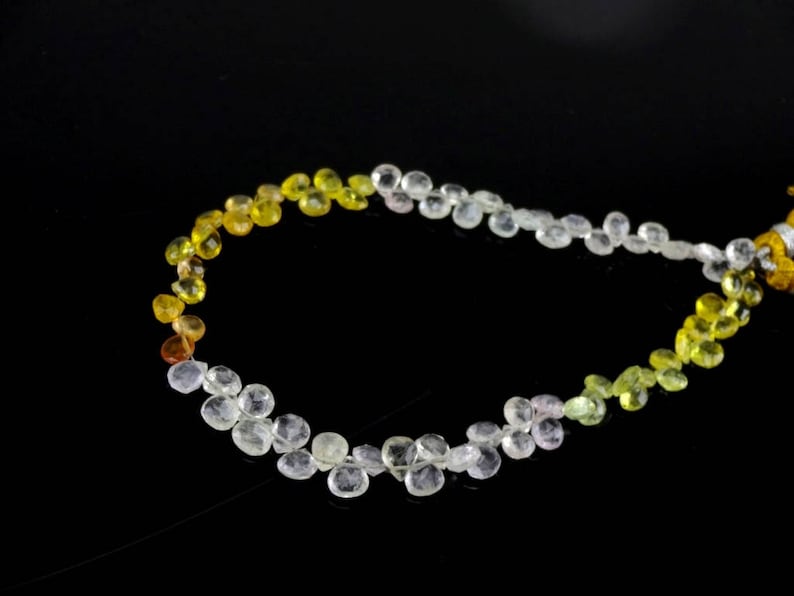 8-inch Natural Multi Aquamarine faceted heart shape size 5-6mm 42cts