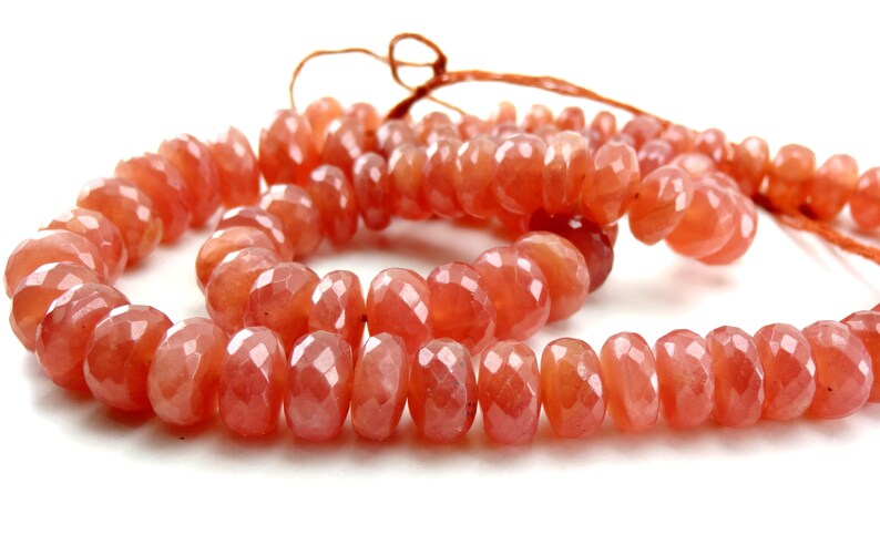 Natural Rhodochrosite Faceted Rondelle Gemstone Loose Beads 8-12mm 16 Strand