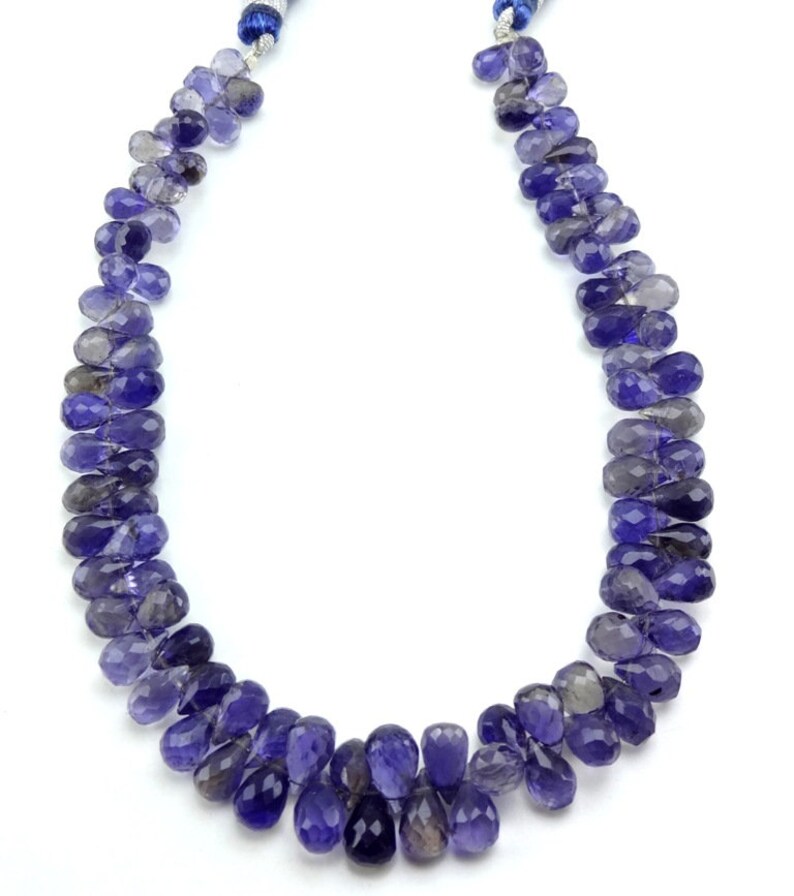 Natural Iolite Faceted Teardrop Gemstone Loose Beads 58.5mm Etsy
