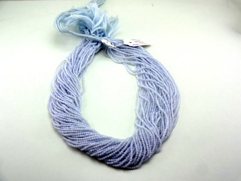25 Strand Natural Chalcedony Micro Faceted Rondelle Beads 2-2.25mm 17 Strand