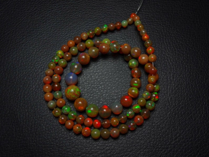 Natural AAAA quality Choclate color Ethiopian Opal smooth plain round beads size 4-8.25mm sold per 18-inch strand GW914