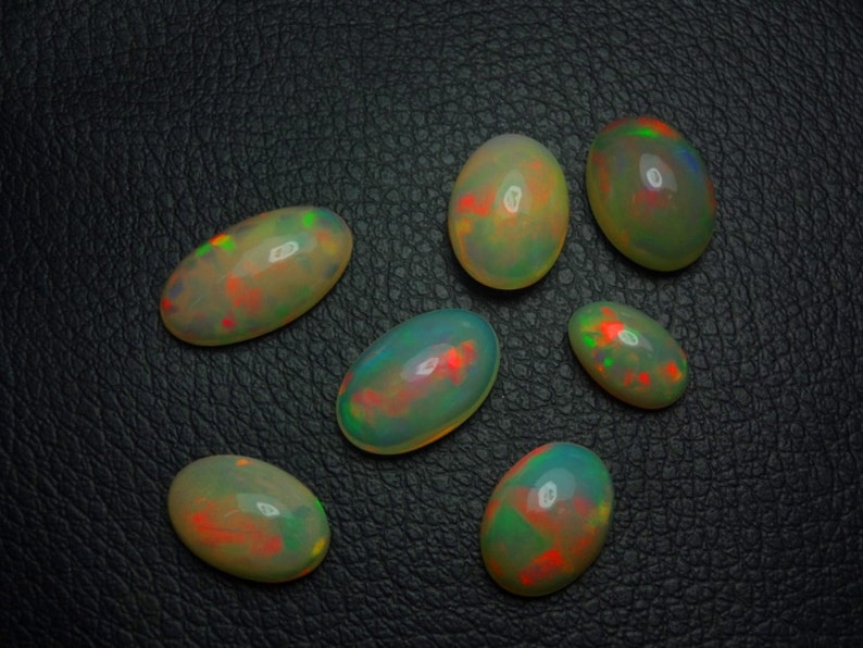 7-pc Lot Ethiopian Opal red fire oval shape size 6X10-9X16mm 22cts GW2181