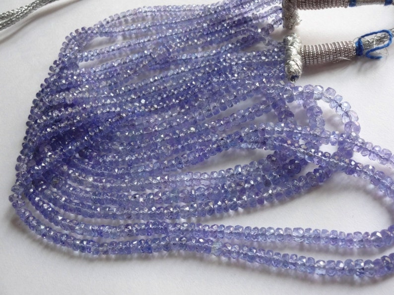 Natural Tanzanite Tanzanite Baby Blue Color Size 3.5-4.5mm GW162 16 Strand Tanzanite Transparent Tanzanite Faceted Rondelle Beads