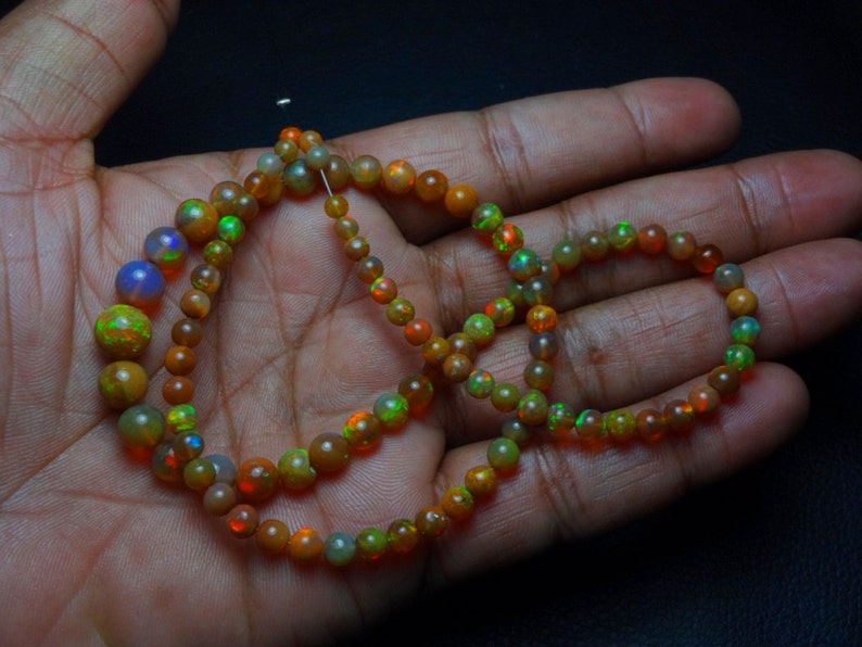 Natural AAAA quality Choclate color Ethiopian Opal smooth plain round beads size 4-8.25mm sold per 18-inch strand GW914