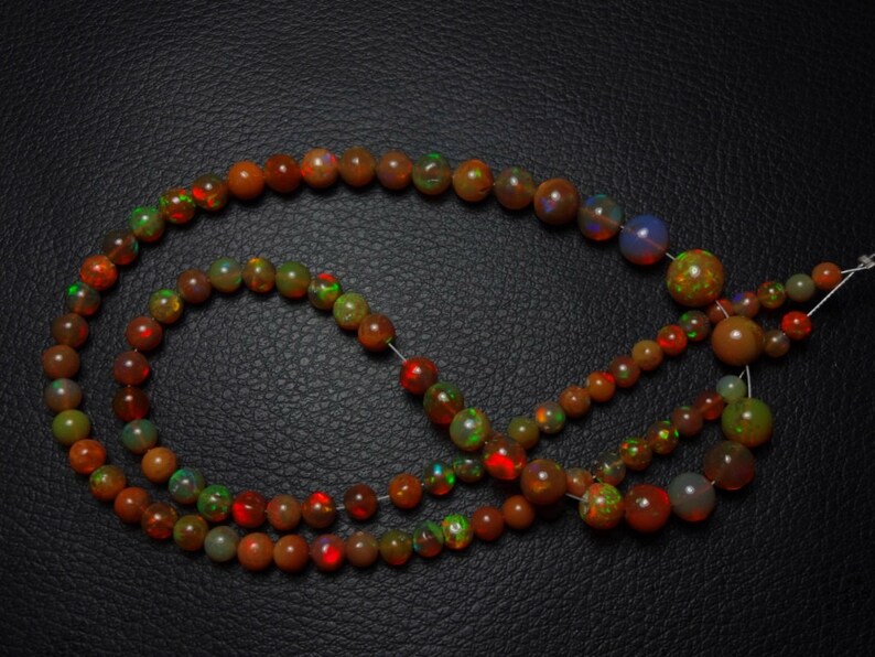 Natural AAAA quality Choclate color Ethiopian Opal smooth plain round beads size 4-8.25mm sold per 18-inch strand GW914