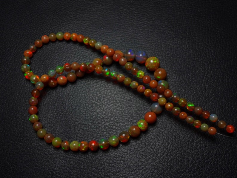 Natural AAAA quality Choclate color Ethiopian Opal smooth plain round beads size 4-8.25mm sold per 18-inch strand GW914