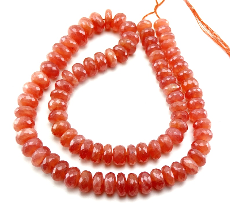 Natural Rhodochrosite Faceted Rondelle Gemstone Loose Beads 8-12mm 16 Strand
