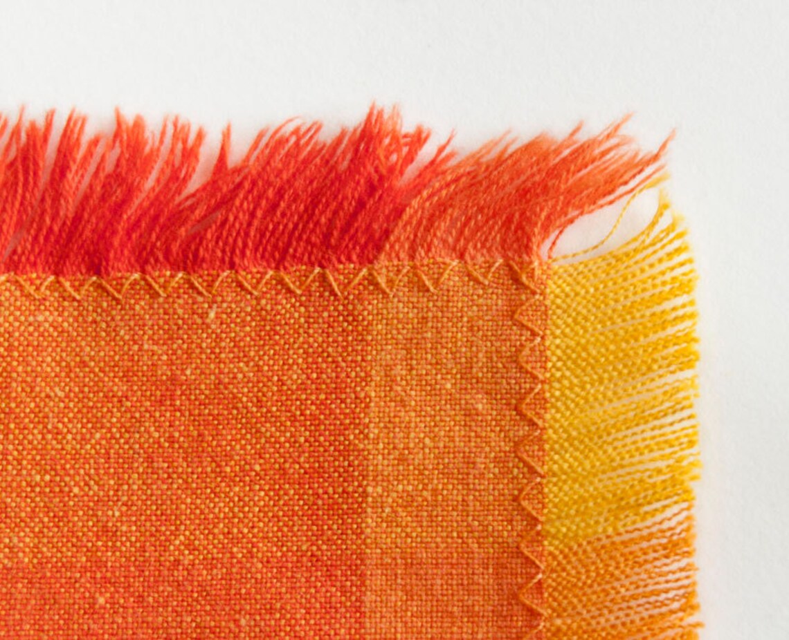 Orange yellow buffalo plaid placemat SET OF 4 with matching Etsy