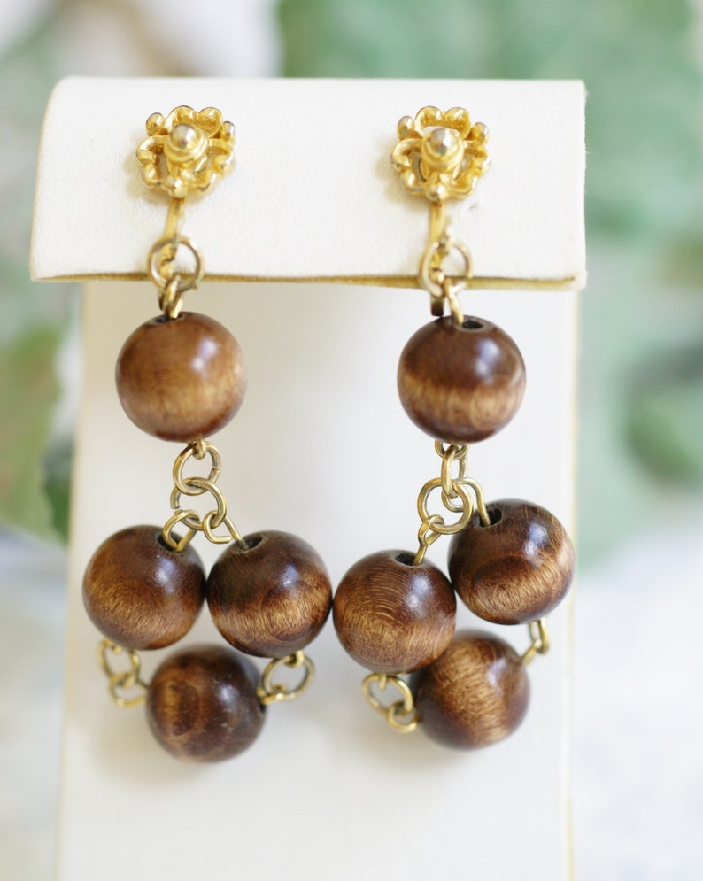 Gold Tone Medallion Vintage Dangle Clip Earrings With the Look Etsy