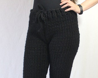 2kg Leggins chunky knit thick knit wool pants wool trousers hand knitted for men by Strickolino