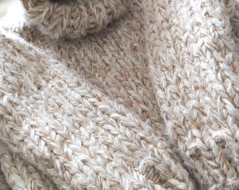 Saldi!!! Maglione a collo alto, soffice misto lana di design, maglione a maglia grossa lavorato a mano per uomo, maglione lavorato a maglia, Strickolino