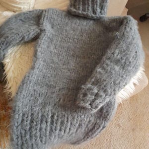 Turtleneck sweater dress ROSE mohair merino wool mix hand knitted sweater fluffy wool sweater chunky sweater wool jumper by Strickolino