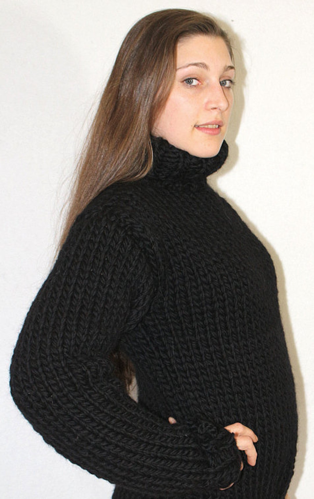 2 Kg Chunky Knit Turtleneck Sweater Thick Knit Wool Jumper - Etsy