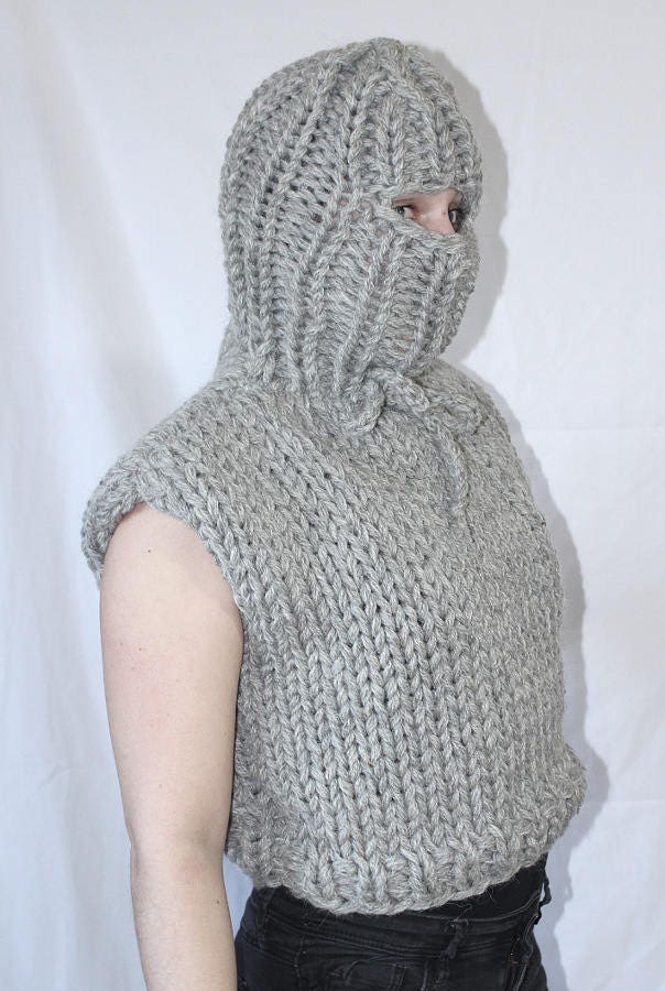Bustier extra kratzig grobstrick Kurzpullover Balaclava Rollkragen